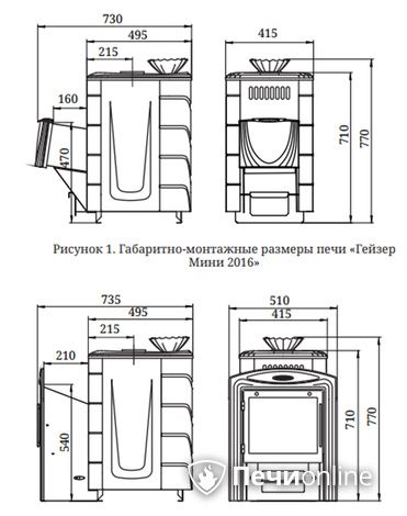 Дровяная банная печь TMF Гейзер Мини 2016 Carbon ДН КТК ЗК антрацит в Кемерове