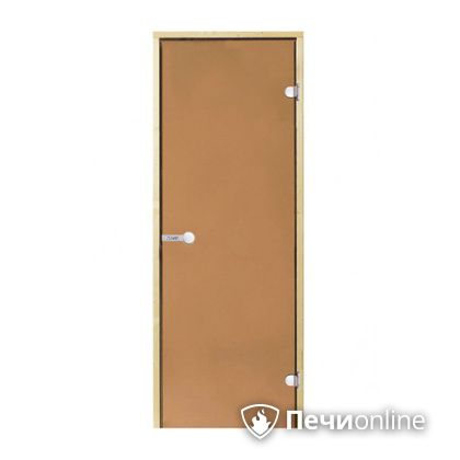 Дверь для бани Harvia Стеклянная дверь для сауны 7/19 коробка сосна бронза  D71901М в Кемерове