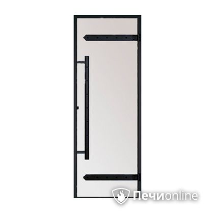 Дверь для бани Harvia Стеклянная дверь для сауны LEGEND 7/19 черная коробка сосна сатин D71905МL в Кемерове